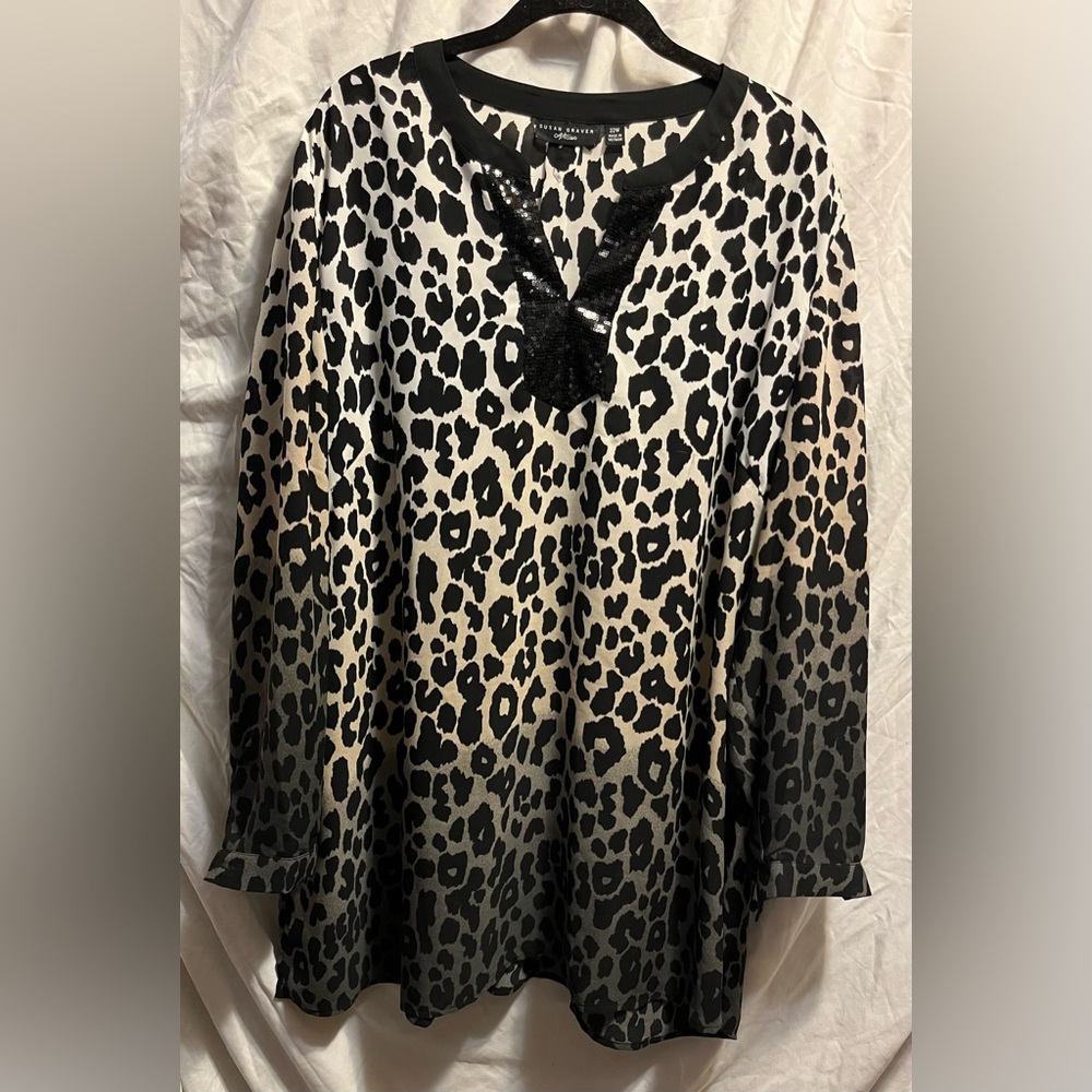 Susan Graver Artisan beaded blouse size 22W